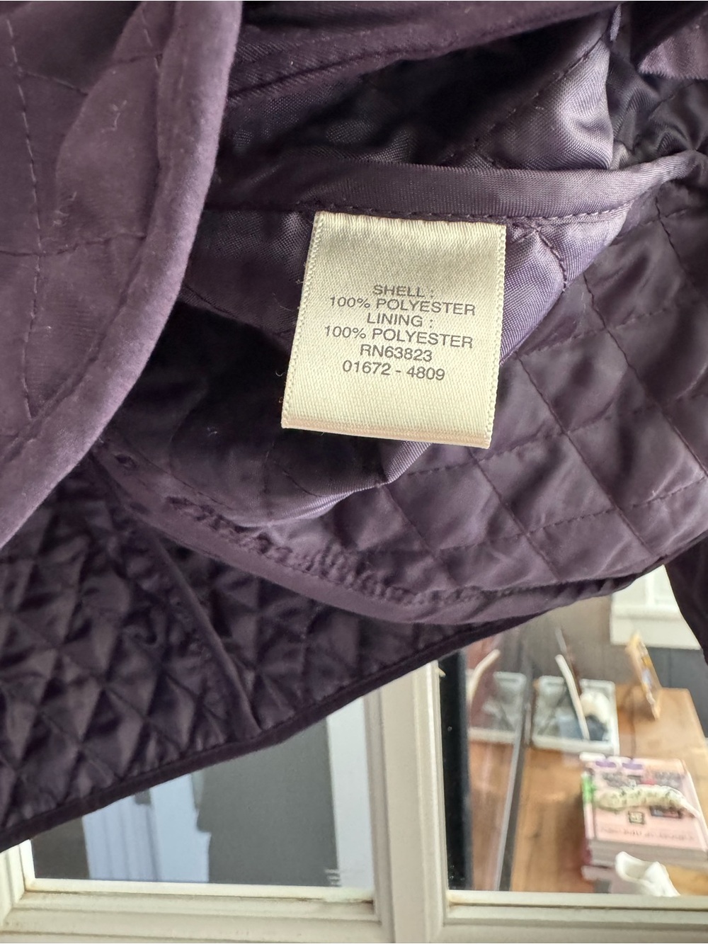 Christopher & Banks Quilted Purple Puffer Jacket - Picture 3 of 4